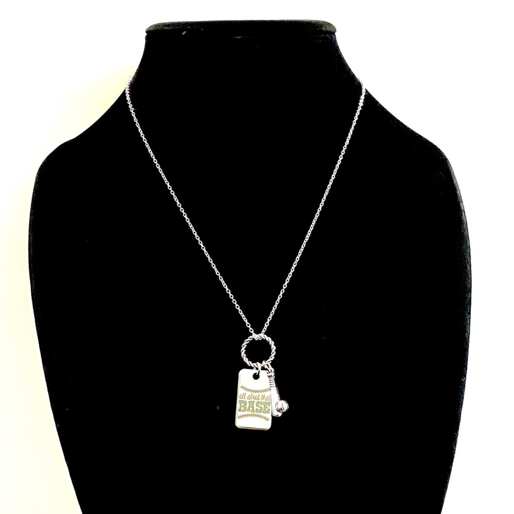 Baseball Charm Necklace Softball Sports - Picture 2 of 6